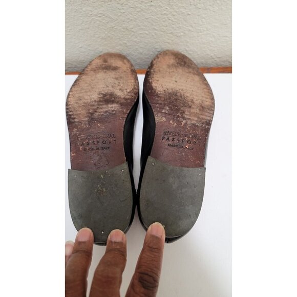 International Passport men's  Black Leather Slip-On Loafers With Tassel Detail S - Picture 8 of 13